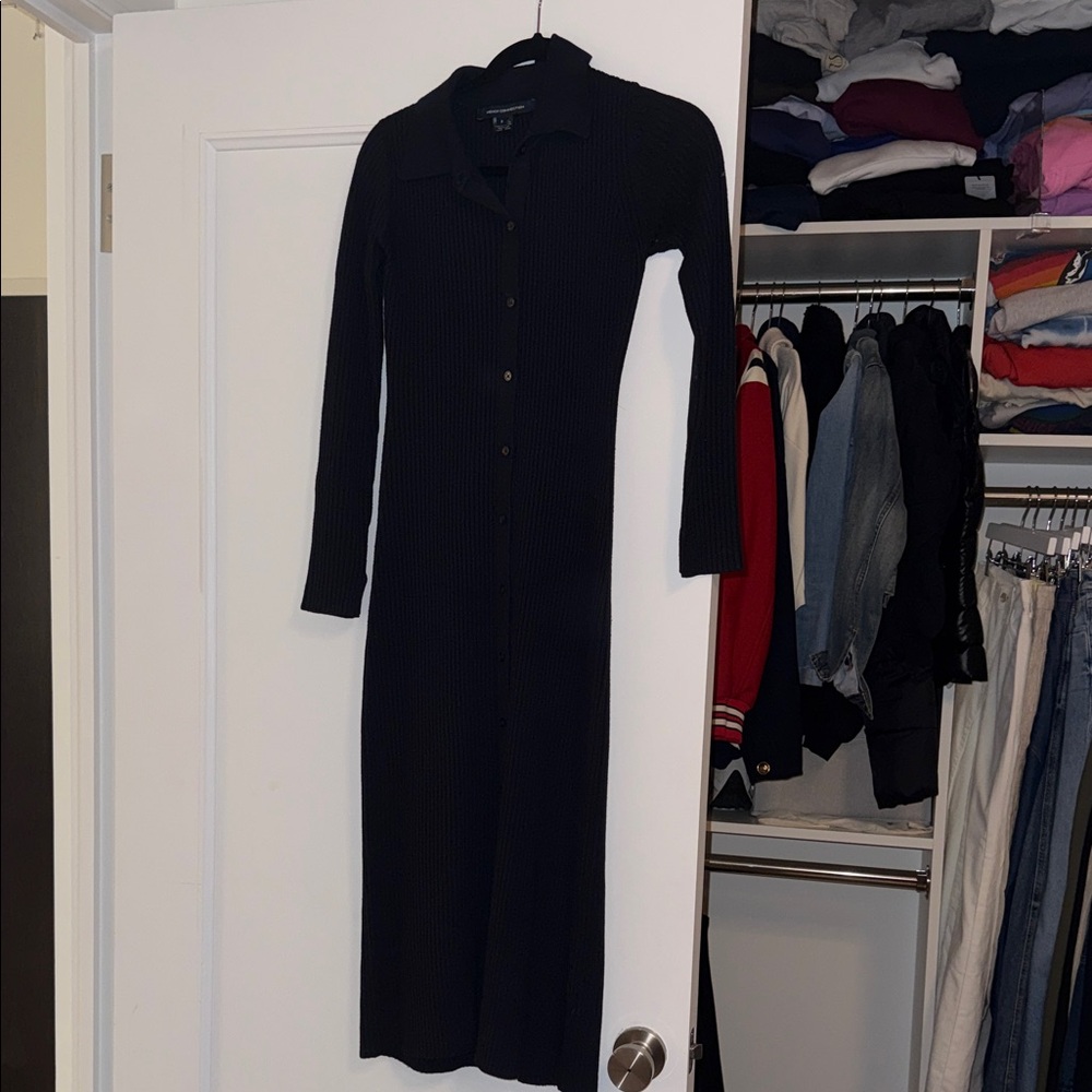 French connection navy ribbed sweater dress